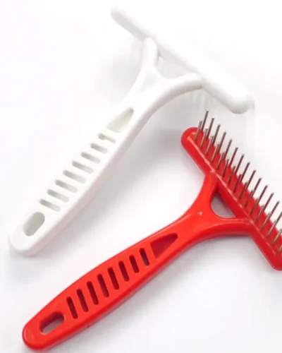 Pet Rake Comb – 2 Rows Stainless Steel